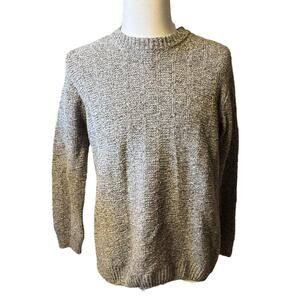 Irelandseye Mens Large Cashmere Wool Cotton Pullover Crew Neck Sweater Gray